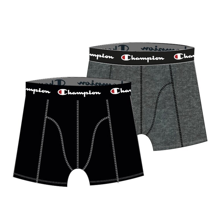 Champion Boxershort (Baumwolle) Unterwäsche schwarz/dunkelgrau Herren - 2er Pack