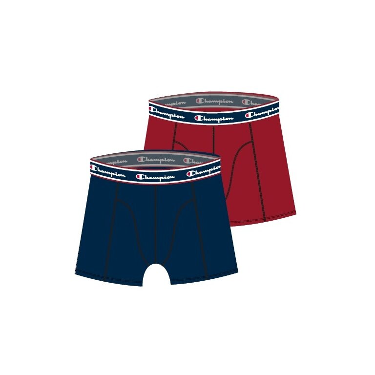 Champion Boxershort (Baumwolle) Unterwäsche mit blauem Bund navyblau/rot Herren - 2er Pack