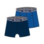 Champion Boxershort (Baumwolle) Unterwäsche mit blauem Bund navyblau/royalblau Herren - 2er Pack