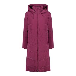 CMP Wintermantel Coat Fix Hood (Glanzeffekt, wattiert, warm) rubinrot Damen