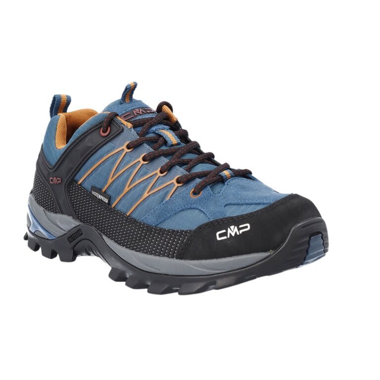 CMP Wanderschuhe Rigel Low WP (Trekking, wasserdicht) oceanblau/orange Herren