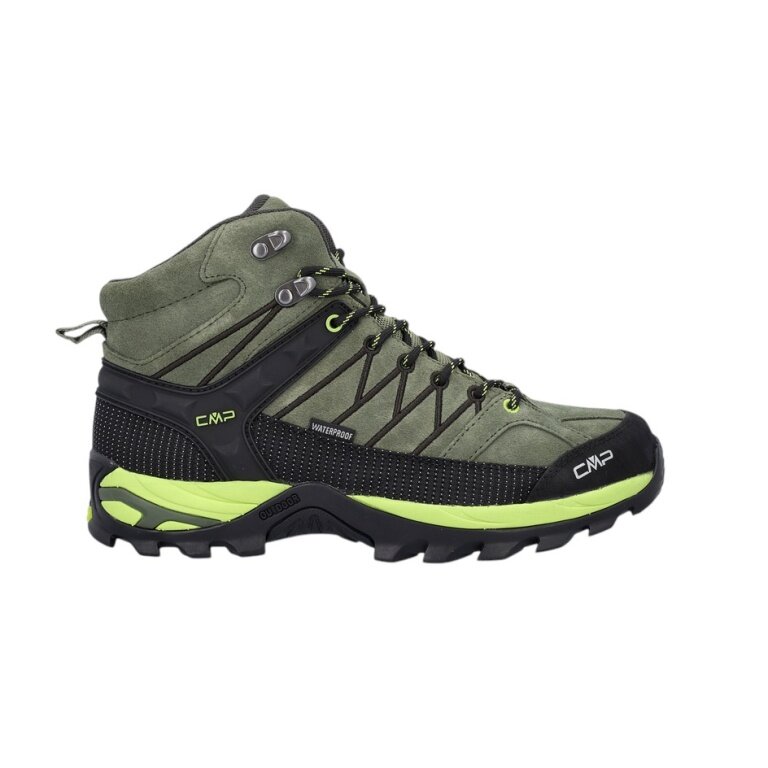CMP Wanderschuhe Rigel Mid Trekking WP (Trekking, wasserdicht) khakigrün/lime/schwarz Herren
