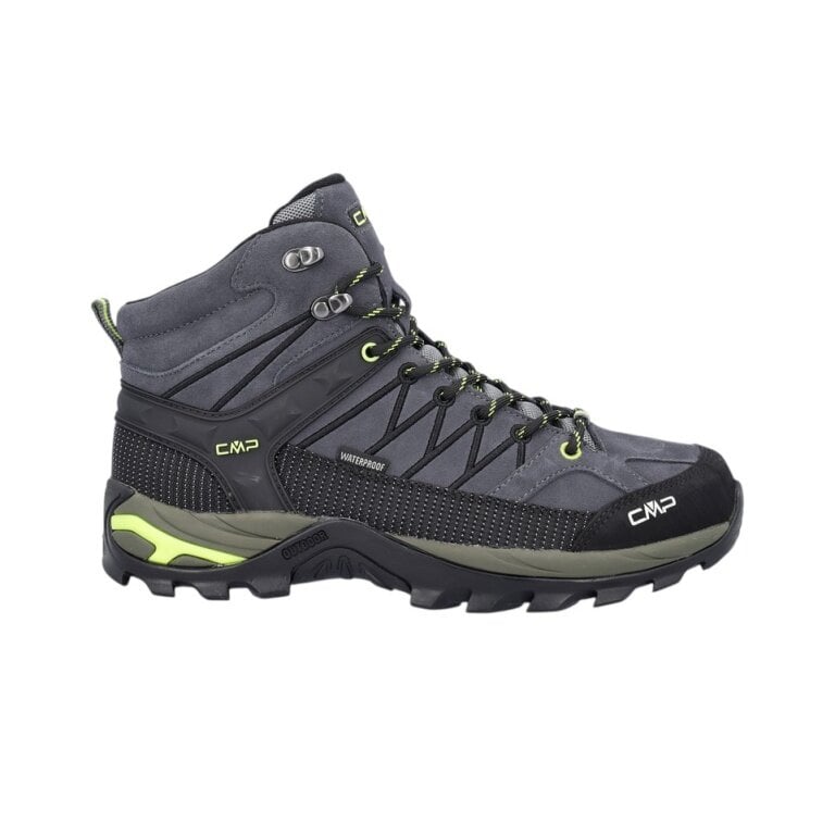 CMP Wanderschuhe Rigel Mid Trekking WP (Trekking, wasserdicht) grau/fluogelb Herren