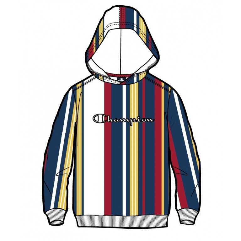 Champion Kapuzenpullover (Hoodie) American Classic Logo Print gestreift  weiss/blau Jungen online bestellen | Sweatshirts