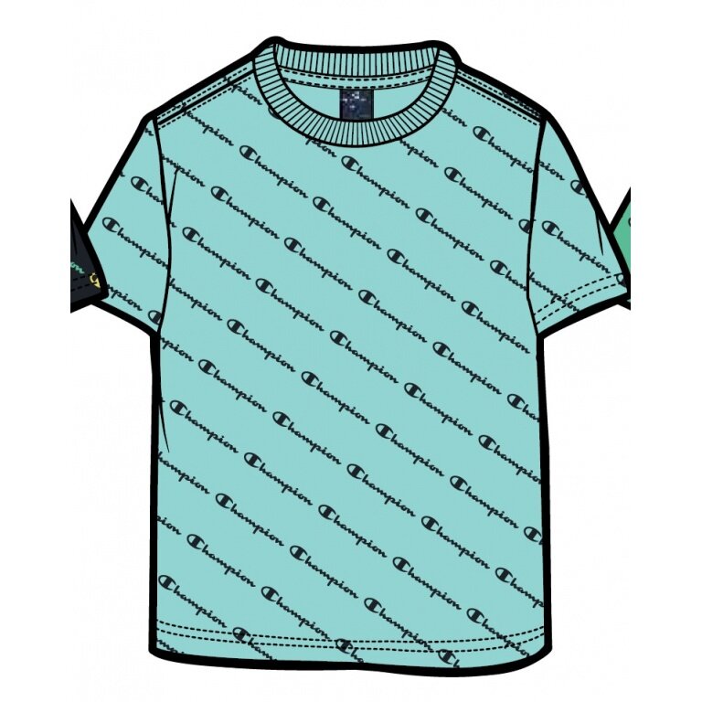 Champion Freizeit-Tshirt (Baumwolle) Champion kleiner Schriftzug Print hellblau Kinder