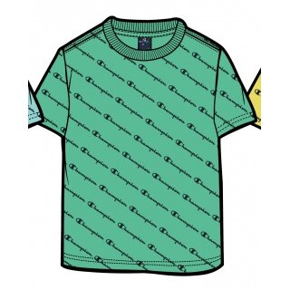 Champion Freizeit-Tshirt (Baumwolle) Champion kleiner Schriftzug Print grün Kinder