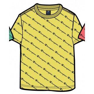 Champion Freizeit-Tshirt (Baumwolle) Champion kleiner Schriftzug Print gelb Kinder