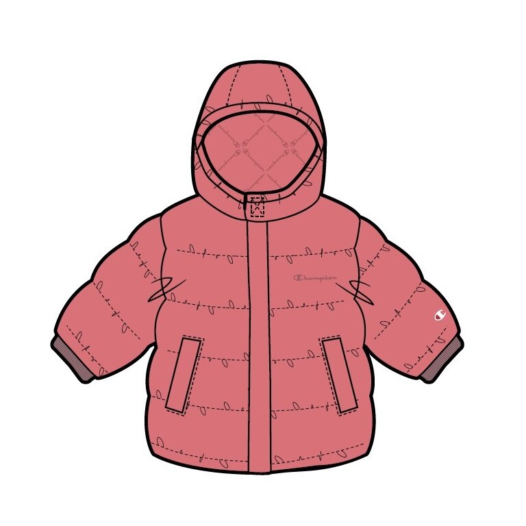 Champion Winterjacke mit Kapuze (kleiner Logo) pink Mädchen/Kleinkinder