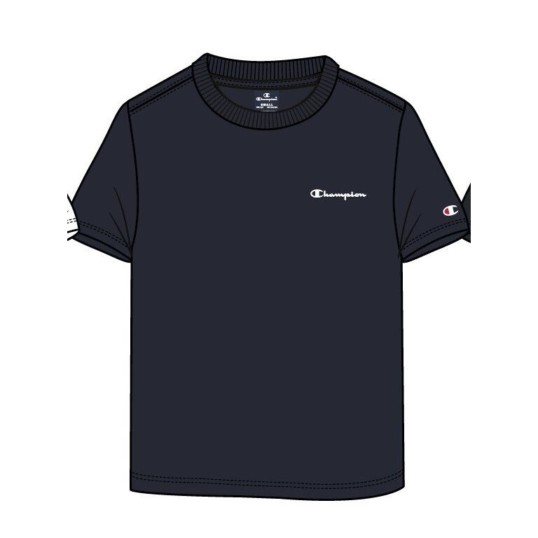 Champion Freizeit-Tshirt (Baumwolle) Crew mit Kleinen-Logo-Schriftzug 2023 navyblau Jungen