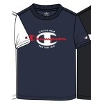 Champion Freizeit-Tshirt (Baumwolle) Crew Graphic Print dunkelblau Kinder