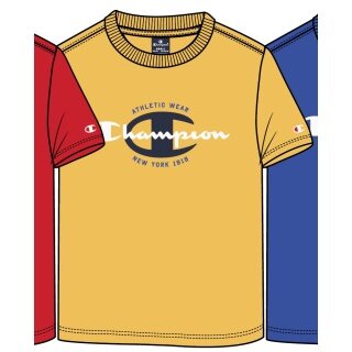 Champion Freizeit-Tshirt (Baumwolle) Crew Graphic Print gelb Kinder