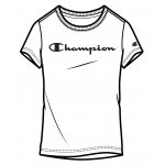 Champion Freizeit-Tshirt (Baumwolle) Classic Big Logo Schriftzug weiss Mädchen