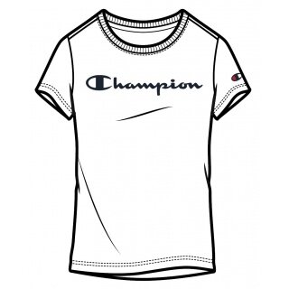 Champion Freizeit-Tshirt (Baumwolle) Classic Big Logo Schriftzug weiss Mädchen