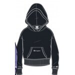 Champion Freizeit Kapuzenpullover (Baumwoll Hoodie) kleiner Schriftzug Print schwarz Mädchen