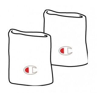 Champion Schweissband Handgelenk Logo Short weiss - 2 Stück