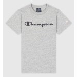 Champion Freizeit-Tshirt (Baumwolle) Crew mit Logo-Schriftzug hellgrau Jungen