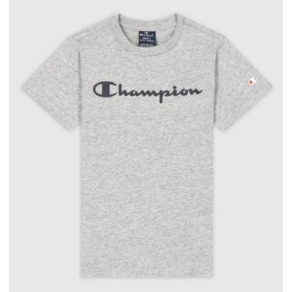 Champion Freizeit-Tshirt (Baumwolle) Crew mit Logo-Schriftzug hellgrau Jungen