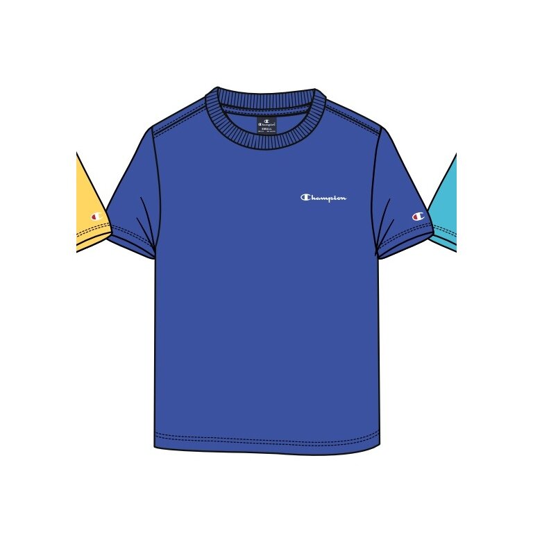 Champion Freizeit-Tshirt (Baumwolle) Crew mit Kleinen-Logo-Schriftzug royalblau Jungen