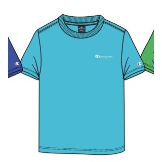 Champion Freizeit-Tshirt (Baumwolle) Crew mit Kleinen-Logo-Schriftzug hellblau Jungen