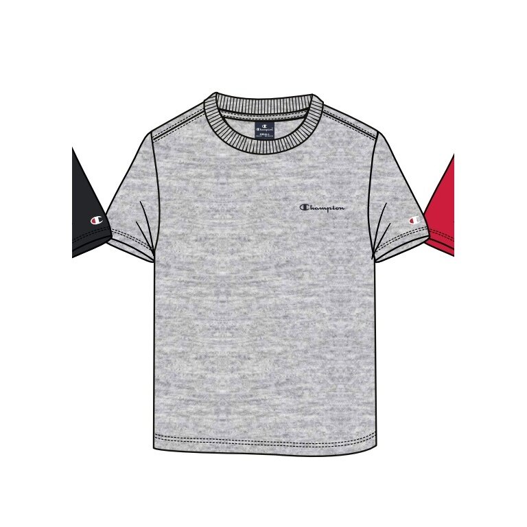Champion Freizeit-Tshirt (Baumwolle) Crew mit Kleinen-Logo-Schriftzug 2023 hellgrau Jungen