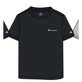 Champion Freizeit-Tshirt (Baumwolle) Crew mit Kleinen-Logo-Schriftzug schwarz Jungen