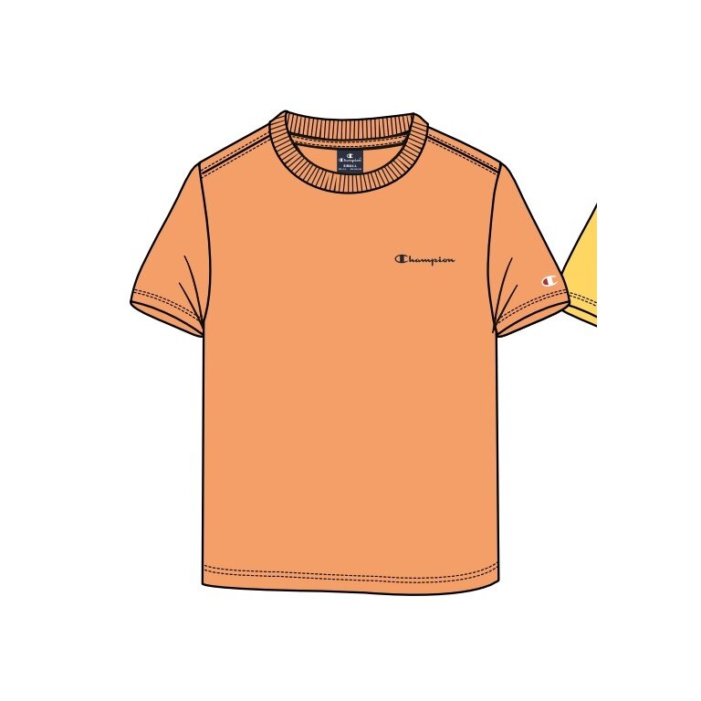Champion Freizeit-Tshirt (Baumwolle) Crew mit Kleinen-Logo-Schriftzug 2023 orange Jungen