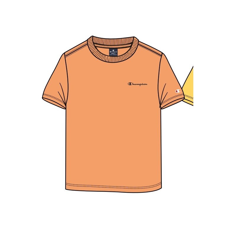 Champion Freizeit-Tshirt (Baumwolle) Crew mit Kleinen-Logo-Schriftzug orange Jungen