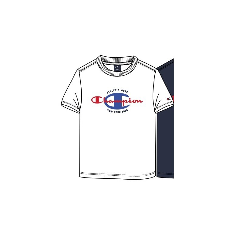 Champion Freizeit-Tshirt (Baumwolle) Crew Graphic Print weiss Kinder