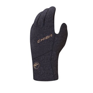 Chiba Winter-Fahrradhandschuhe All Natural Glove Warm (Oberhand aus warmen Walkstoff) schwarz - 1 Paar