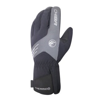 Chiba Winter-Fahrradhandschuhe Thermo Plus (Oberhand aus winddichtem Stretch-Fabric) schwarz - 1 Paar