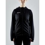 Craft Trainingsjacke Evolve Hood - strapazierfähige Mid-Layer-Kapuzenjacke aus Stretchmaterial - schwarz Damen