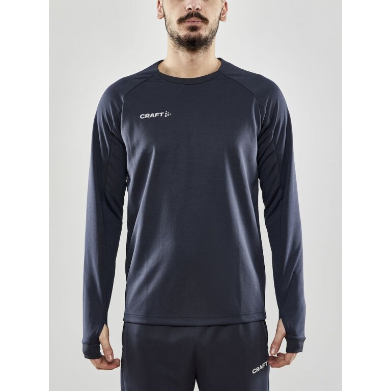 Craft Sport-Langarmshirt Evolve Crew Neck - aus Stretchmaterial - dunkelgrau Herren