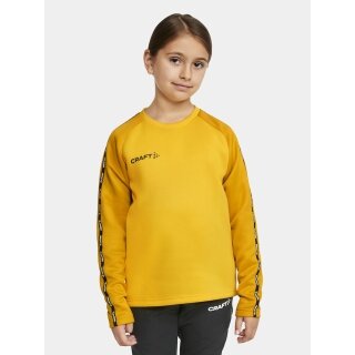 Craft Sport-Langarmshirt Squad 2.0 Crew Neck (rec. Polyester, optimale Bewegungsfreiheit) gelb Kinder