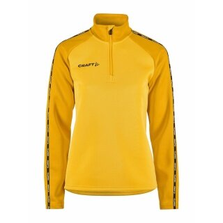 Craft Sport-Langarmshirt Squad 2.0 Halfzip (ergonomisches Design, hohe Elastizität) gelb/gold Damen