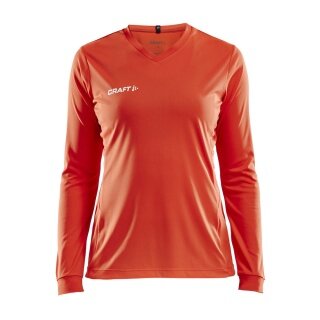 Craft Sport-Langarmshirt (Trikot) Squad Solid - hohe Elastizität, ergonomisches Design - orange Damen