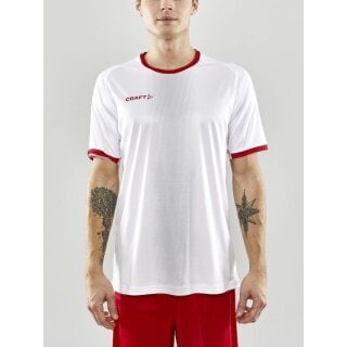 Craft Sport-Tshirt (Trikot) Progress 2.0 Graphic Jersey - leicht, funktionell und Stretchmaterial - weiss/rot Herren