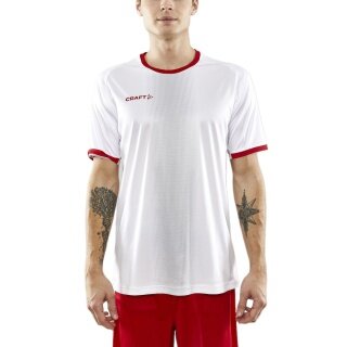 Craft Sport-Tshirt (Trikot) Progress 2.0 Graphic Jersey - leicht, funktionell und Stretchmaterial - weiss/rot Herren