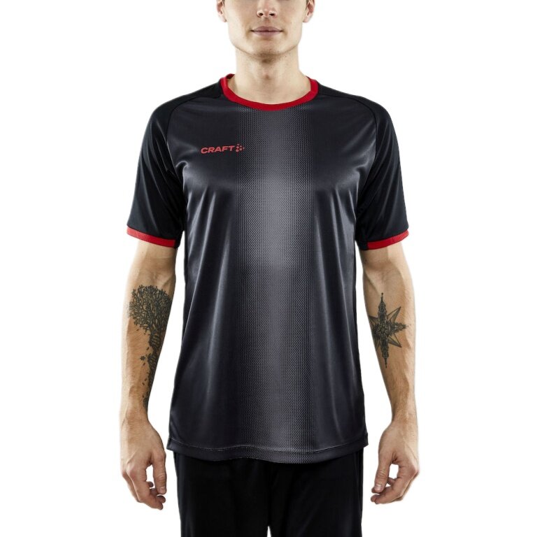 Craft Sport-Tshirt (Trikot) Progress 2.0 Graphic Jersey - leicht, funktionell und Stretchmaterial - schwarz/rot Herren