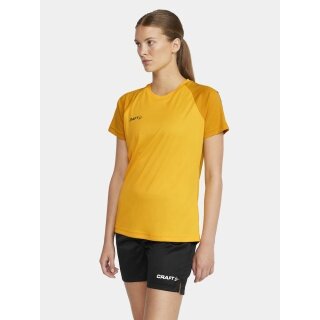 Craft Sport-Shirt Squad 2.0 Contrast Jersey (hohe Elastizität, bequeme Passform) gelb Damen