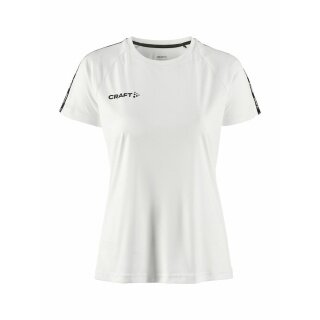 Craft Sport-Shirt Squad 2.0 Contrast Jersey (hohe Elastizität, bequeme Passform) weiss Damen