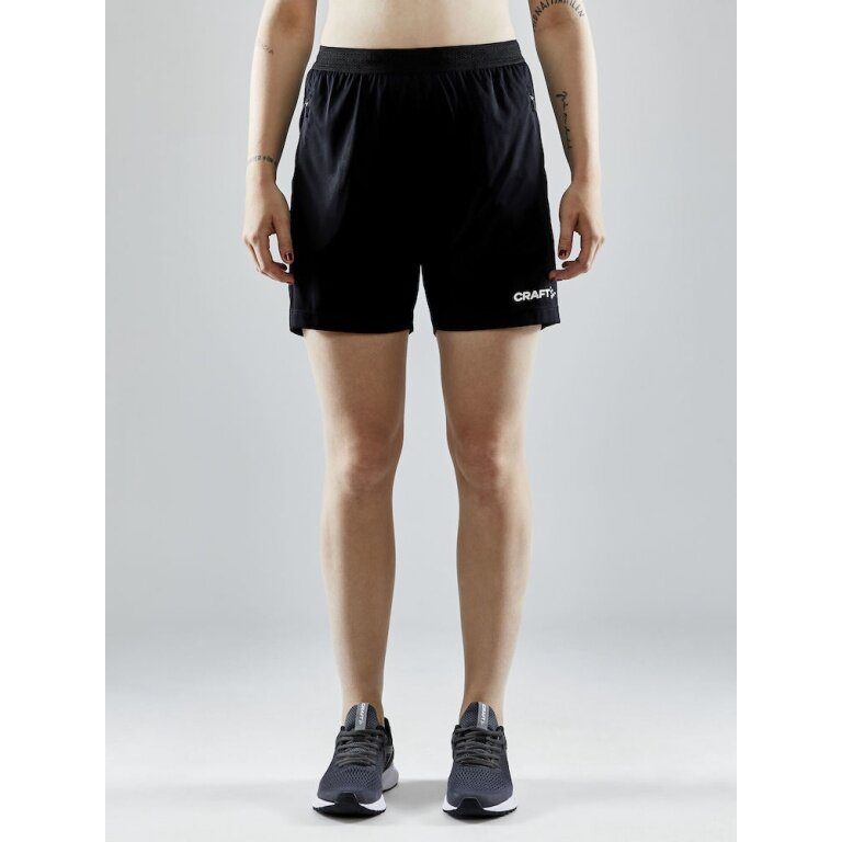 Craft Sporthose (Short) Evolve Zip Pocket - leicht, Reissverschlusstaschen - schwarz Damen