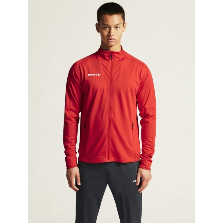Craft Sport-Trainingsjacke Evolve 2.0 Full Zip (strapazierfähig, elastisch) rot Kinder