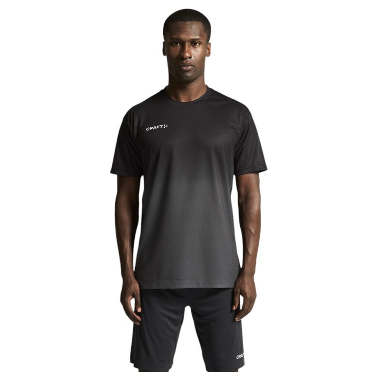 Craft Sport-Tshirt Evolve 2.0 Structured Graphic Jersey (elastisches Material) schwarz/granitegrau Herren