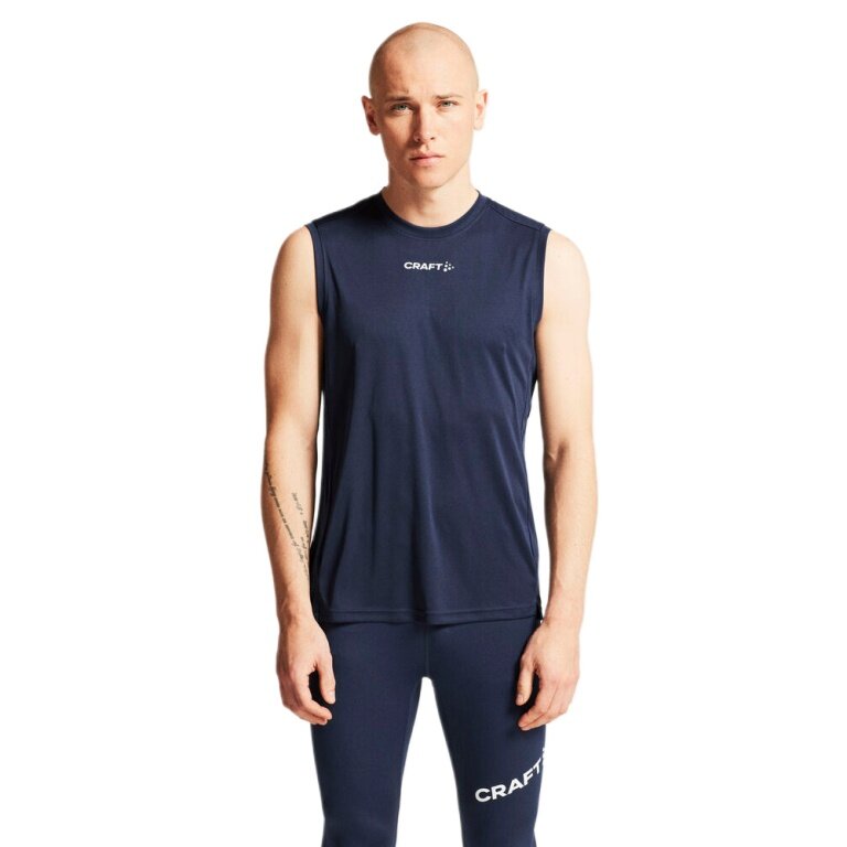 Craft Sport-Tank Rush 2.0 Singlet ärmellos (100% rec. Polyester) navyblau Herren