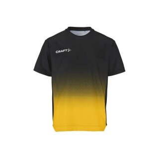 Craft Sport-Tshirt Evolve 2.0 Structured Graphic Jersey (elastisches Material) schwarz/gelb Kinder