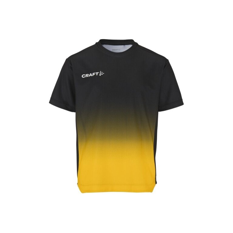 Craft Sport-Tshirt Evolve 2.0 Structured Graphic Jersey (elastisches Material) schwarz/gelb Kinder