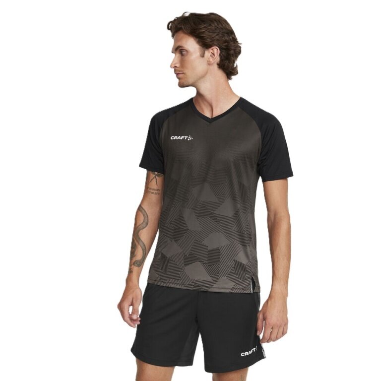 Craft Sport-Tshirt (Trikot) Premier Fade Jersey (rec. Polyester, V-Ausschnitt) schwarz Herren