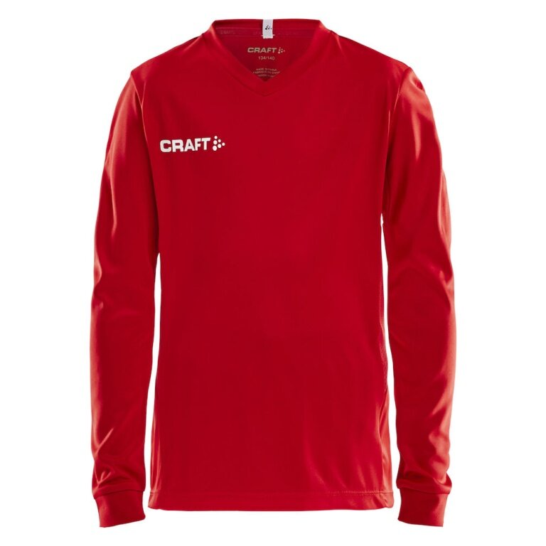 Craft Sport-Langarmshirt (Trikot) Squad Solid - hohe Elastizität, ergonomisches Design - rot Kinder