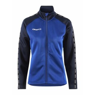 Craft Sport-Trainingsjacke Squad 2.0 Full Zip (mit Seitentaschen, elastisch Funktionsmaterial) kobaltblau Damen