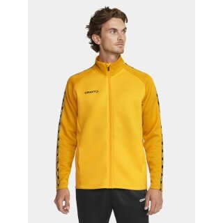 Craft Sport-Trainingsjacke Squad 2.0 Full Zip (mit Seitentaschen, elastisch Funktionsmaterial) gelb Herren